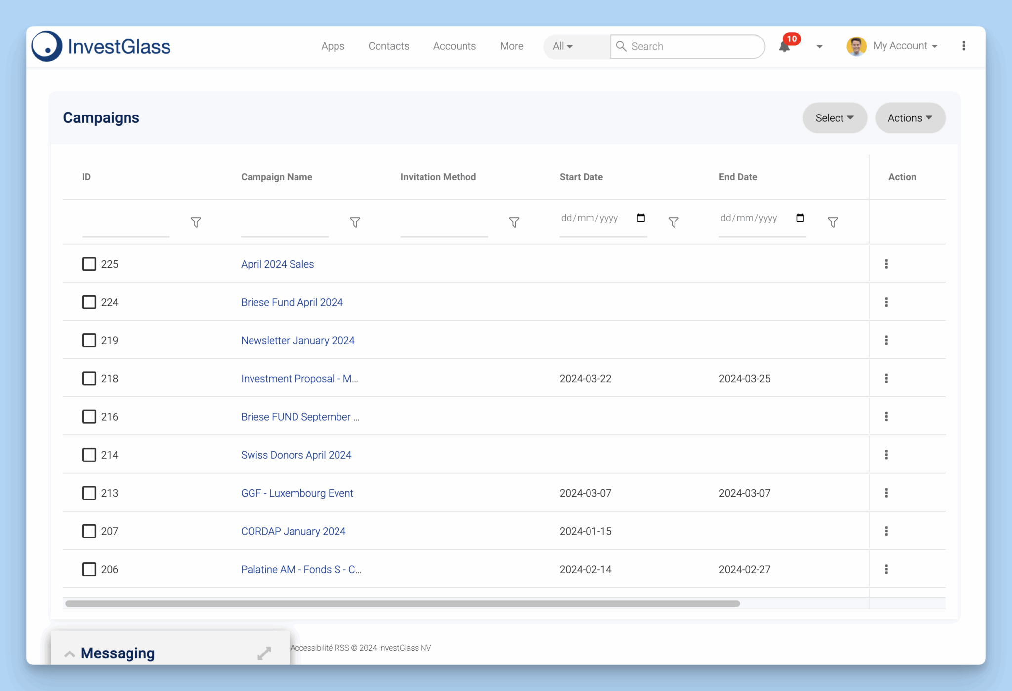 InvestGlass Campaign Tools