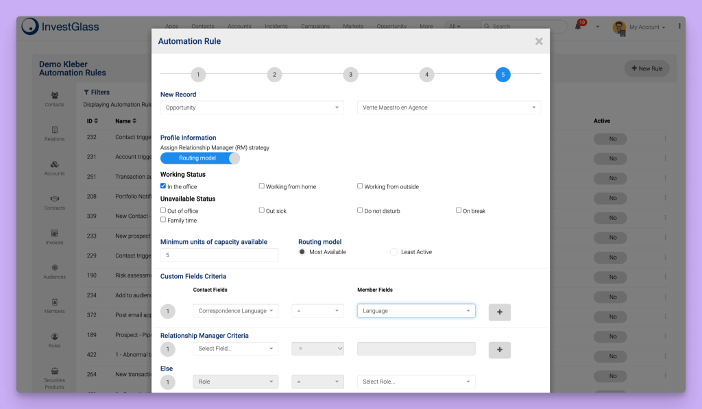 InvestGlass Smart Routing