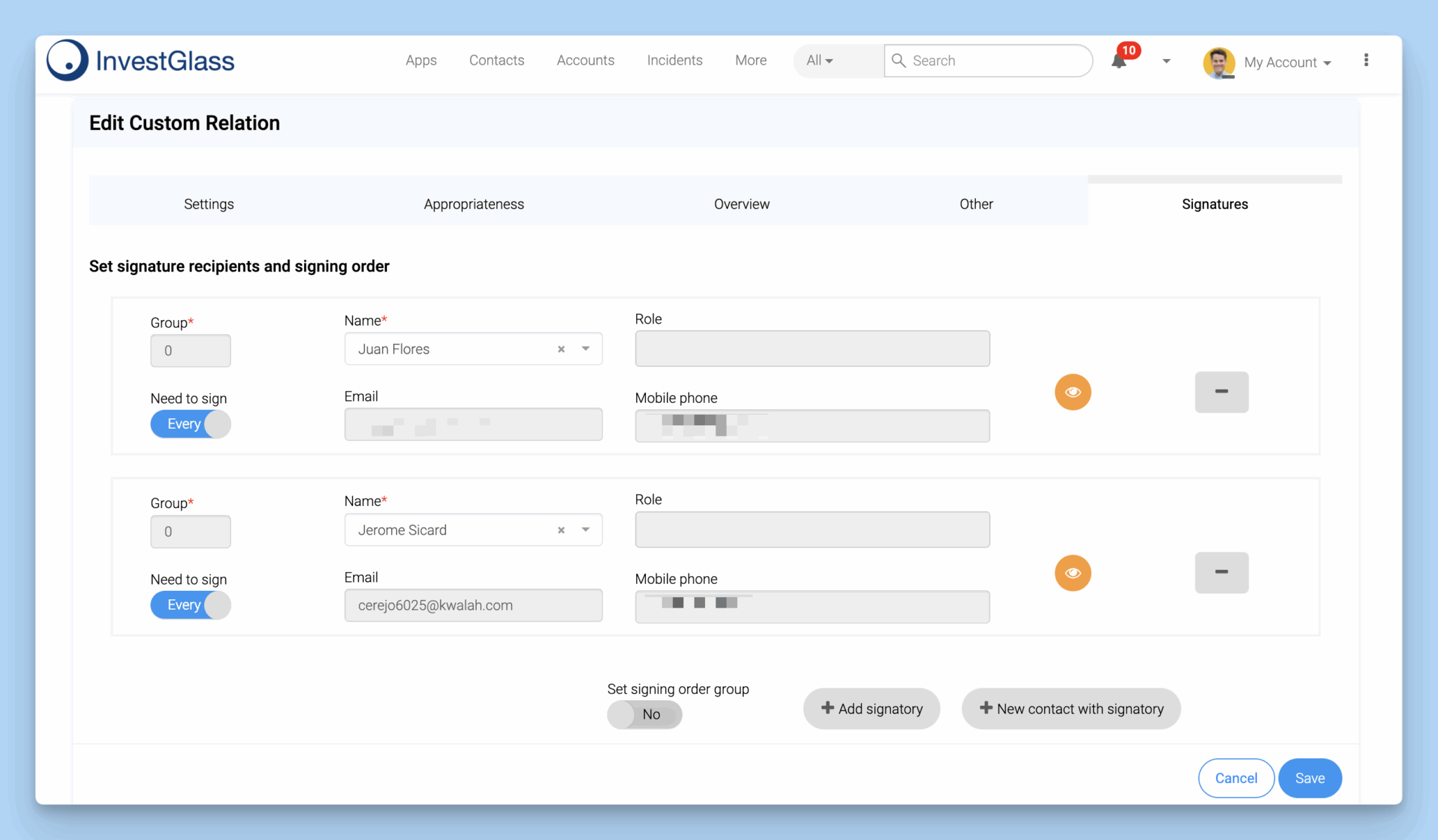 InvestGlass Digital Signature