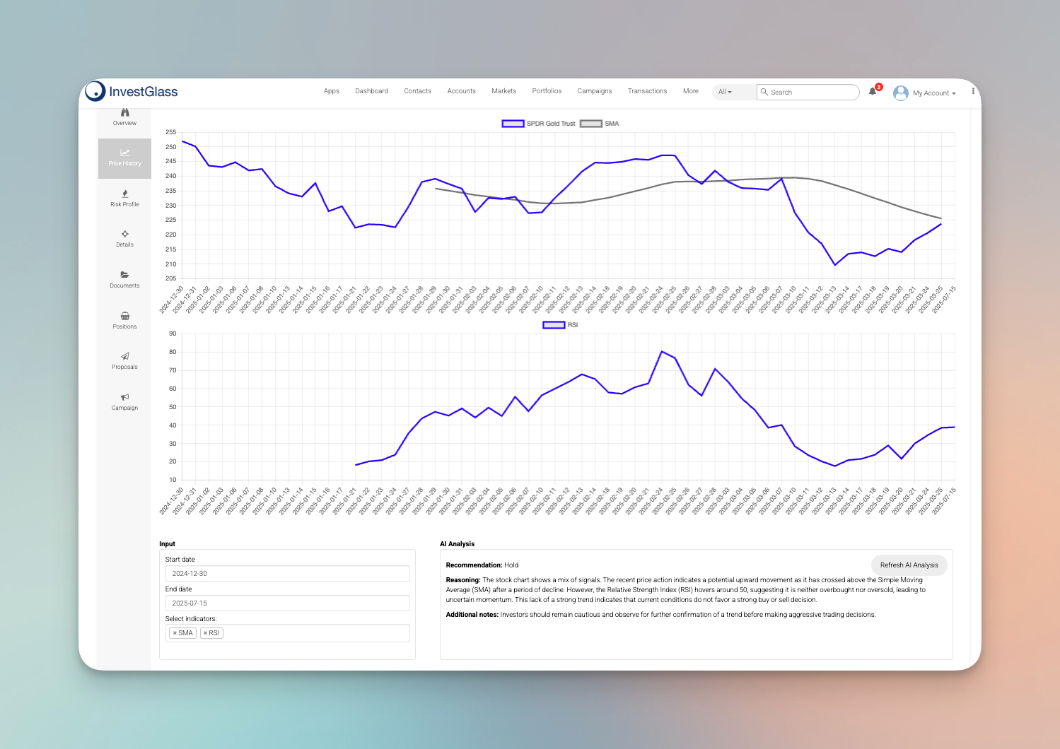 InvestGlass Artificial Intelligence