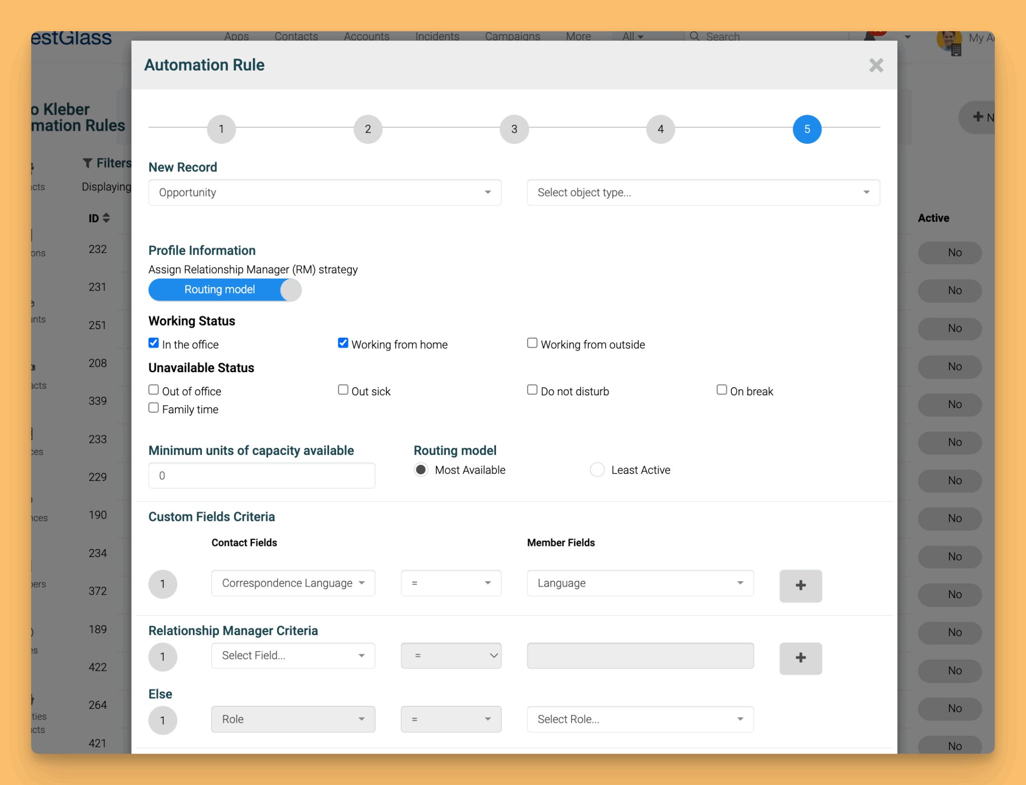 InvestGlass capacity-workflow
