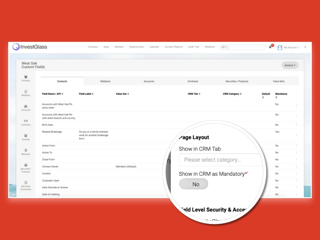Customizable fields