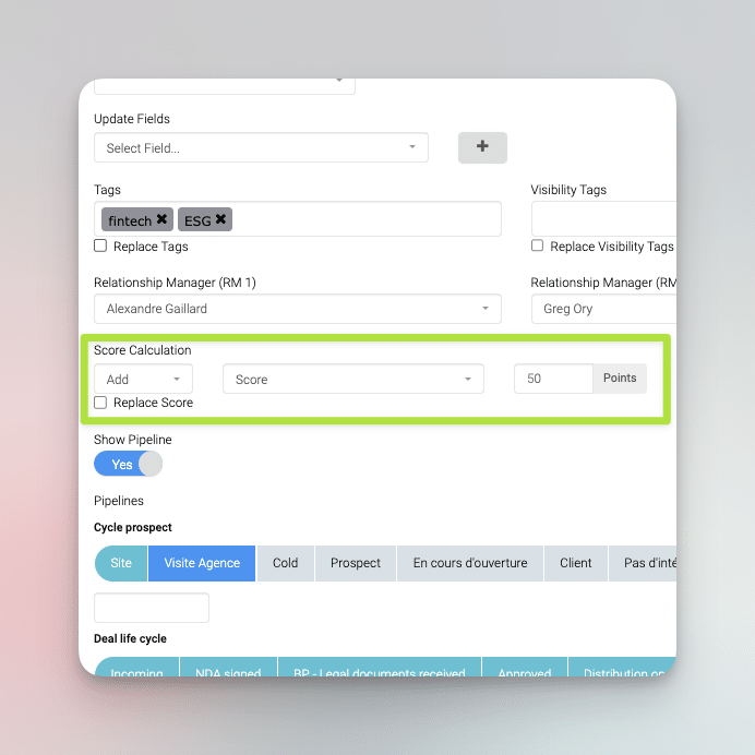 Scoring and automation with InvestGlass