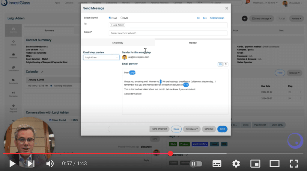 InvestGlass Email Preview Feature