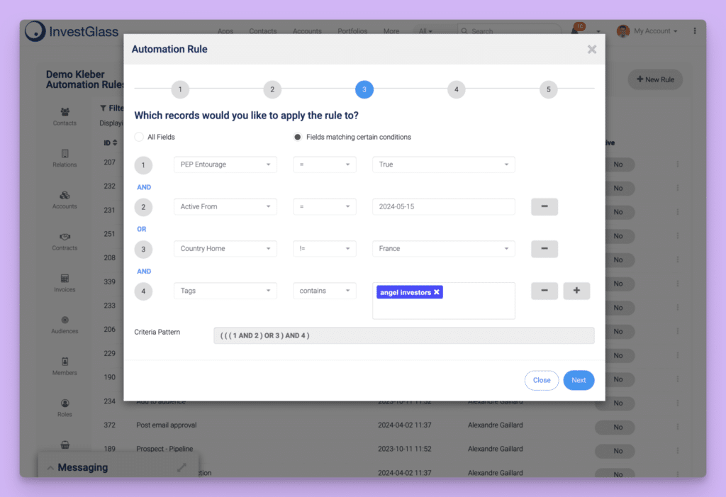InvestGlass Automations for collaborative portal