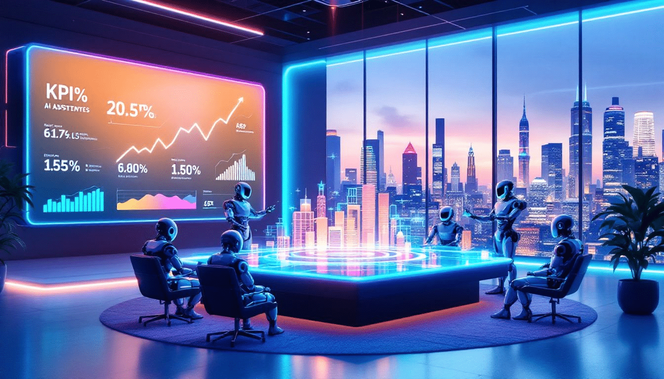 An illustration of custom AI assistants enhancing business success through automation.