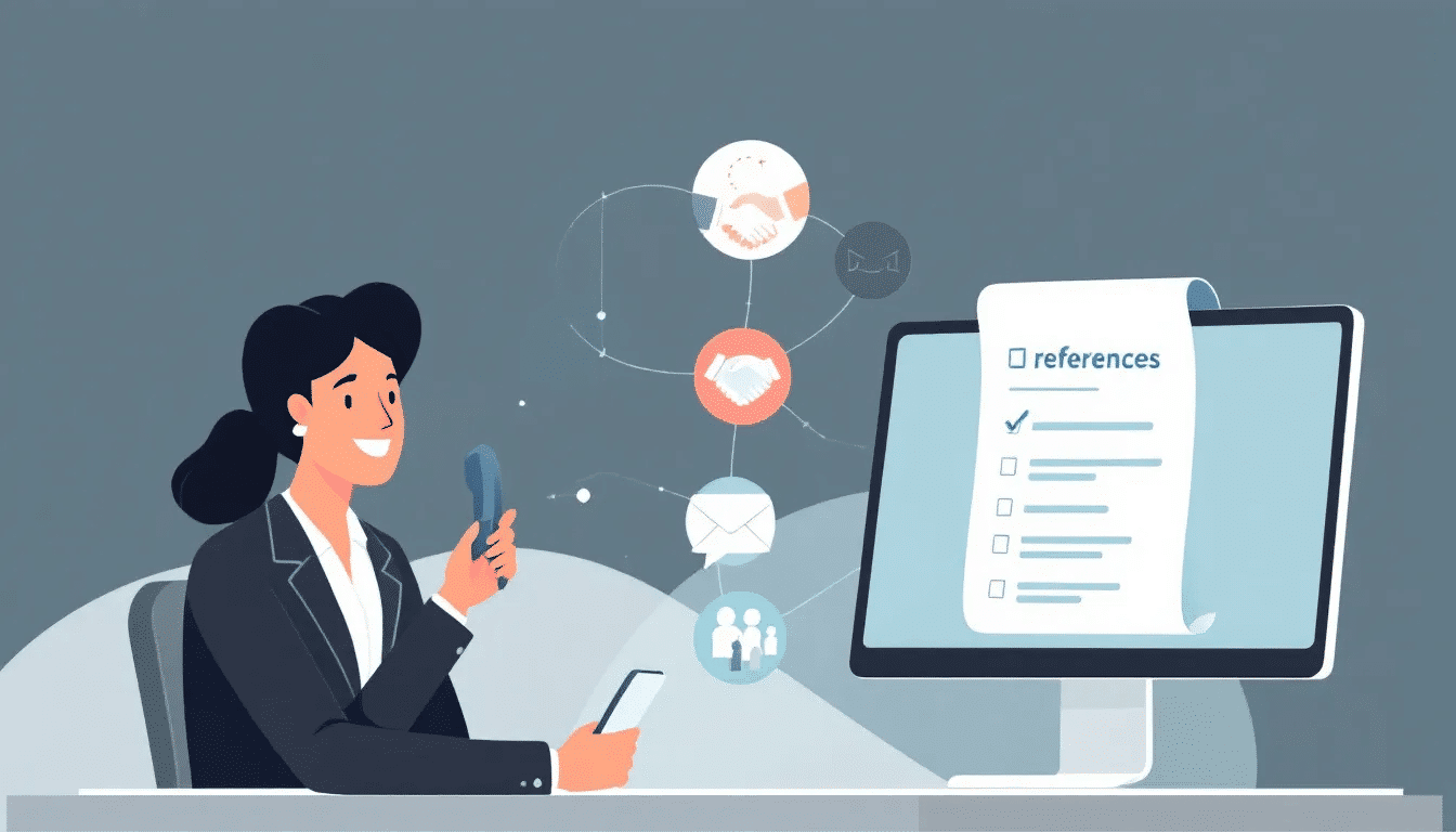 An illustration showing a professional reference check process, highlighting the importance of good references.