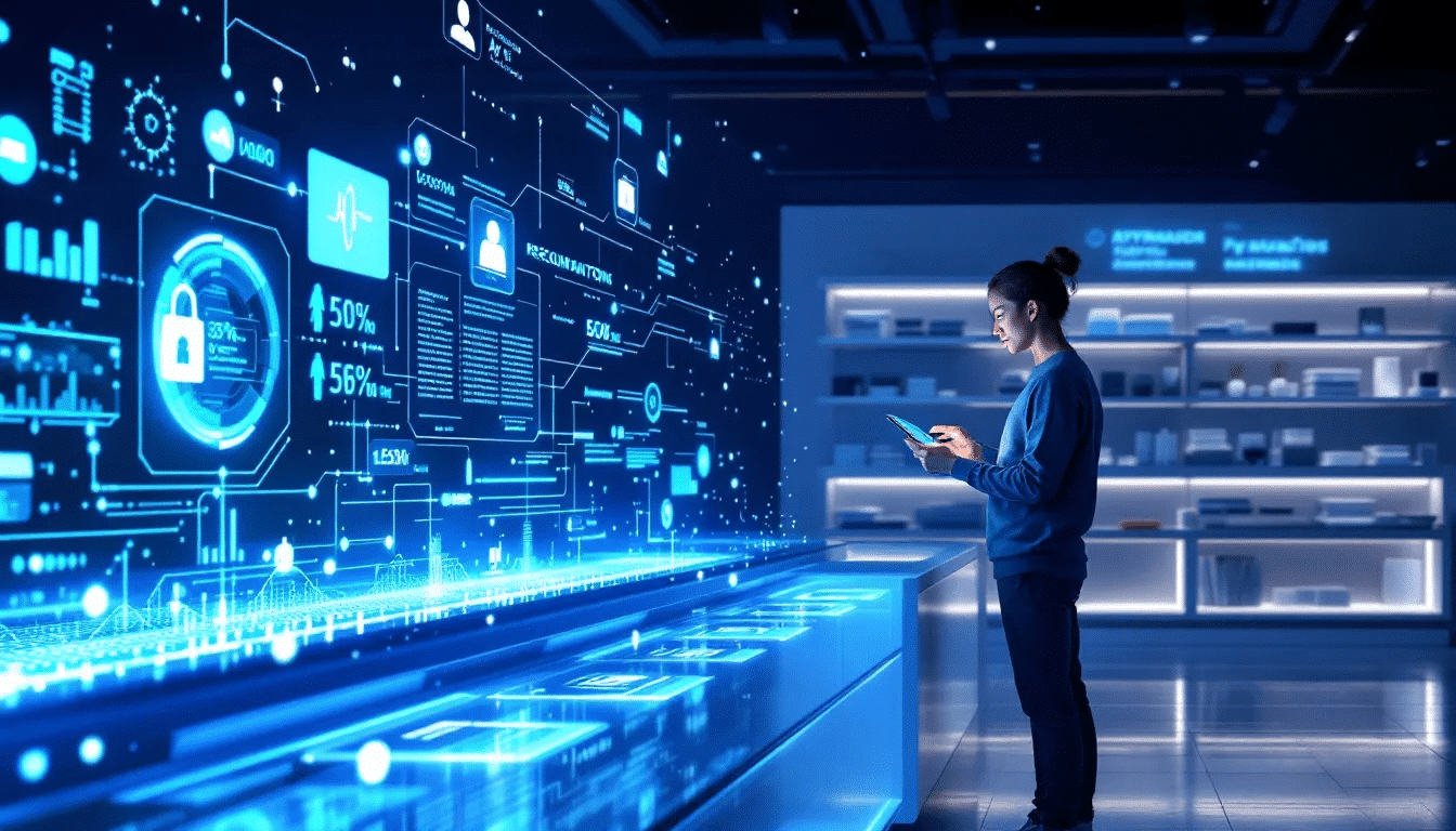A graphic illustrating personalized recommendations driven by AI technology.