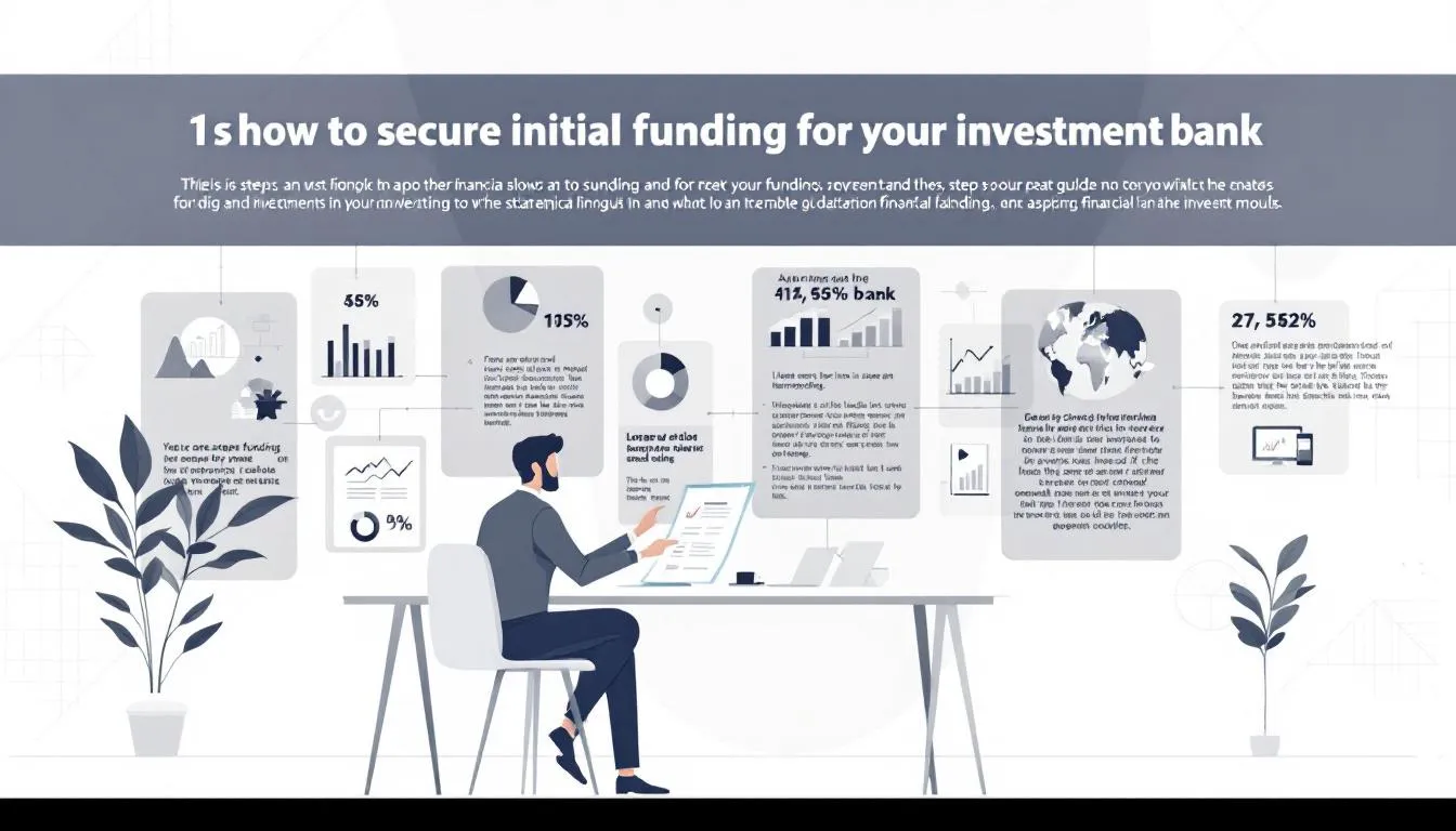 A financial analyst reviewing documents to secure initial funding for an investment bank.