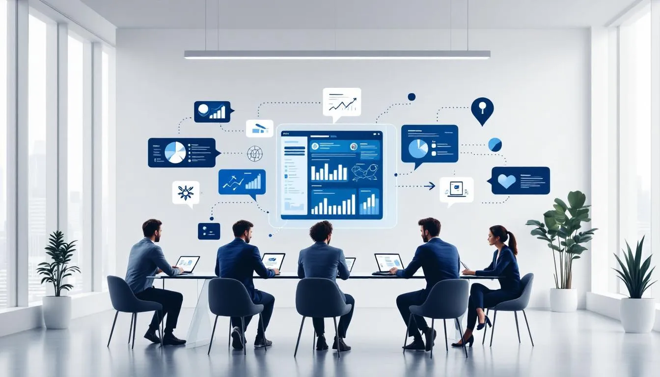 A marketing team brainstorming ideas for effective marketing materials in investment banking.