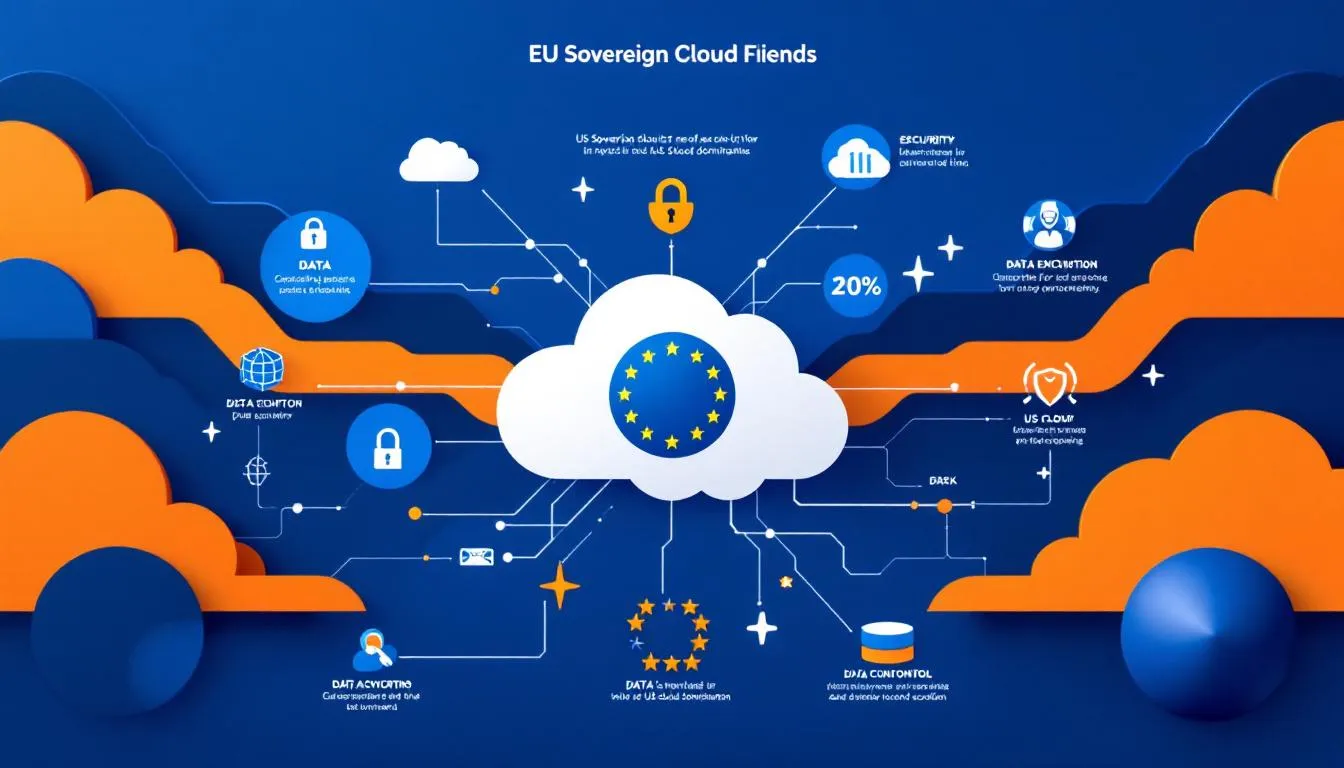 A visual representation of the need for EU Sovereign Cloud amid US cloud dominance.
