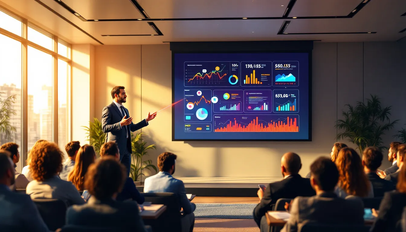 A visual representation of a tailored sales pitch being presented to potential customers, demonstrating effective communication.