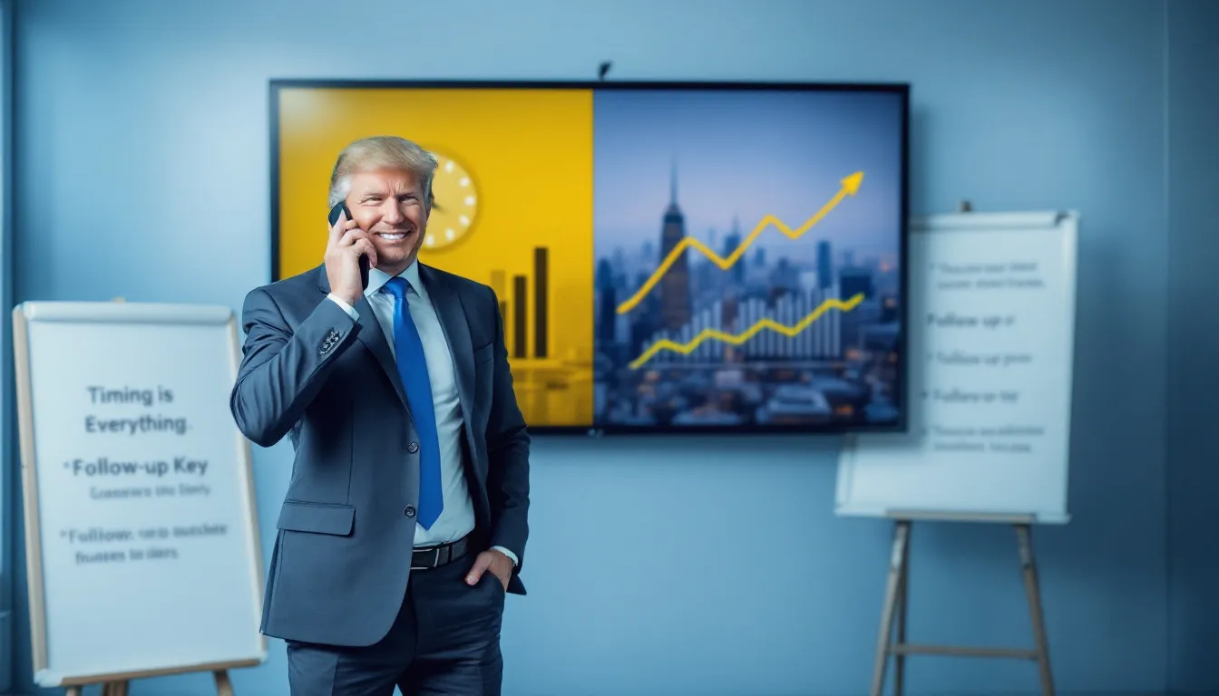 An image showcasing a sales rep making a follow-up call strategically, demonstrating the importance of timing in closing sales.