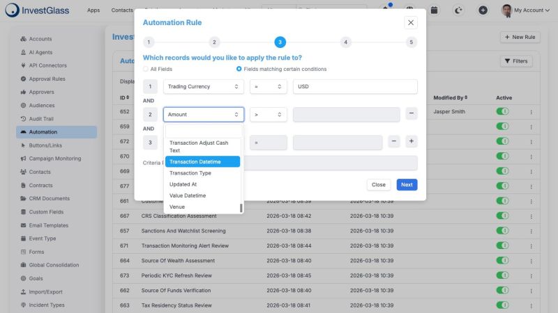 InvestGlass Automation Know Your Transaction